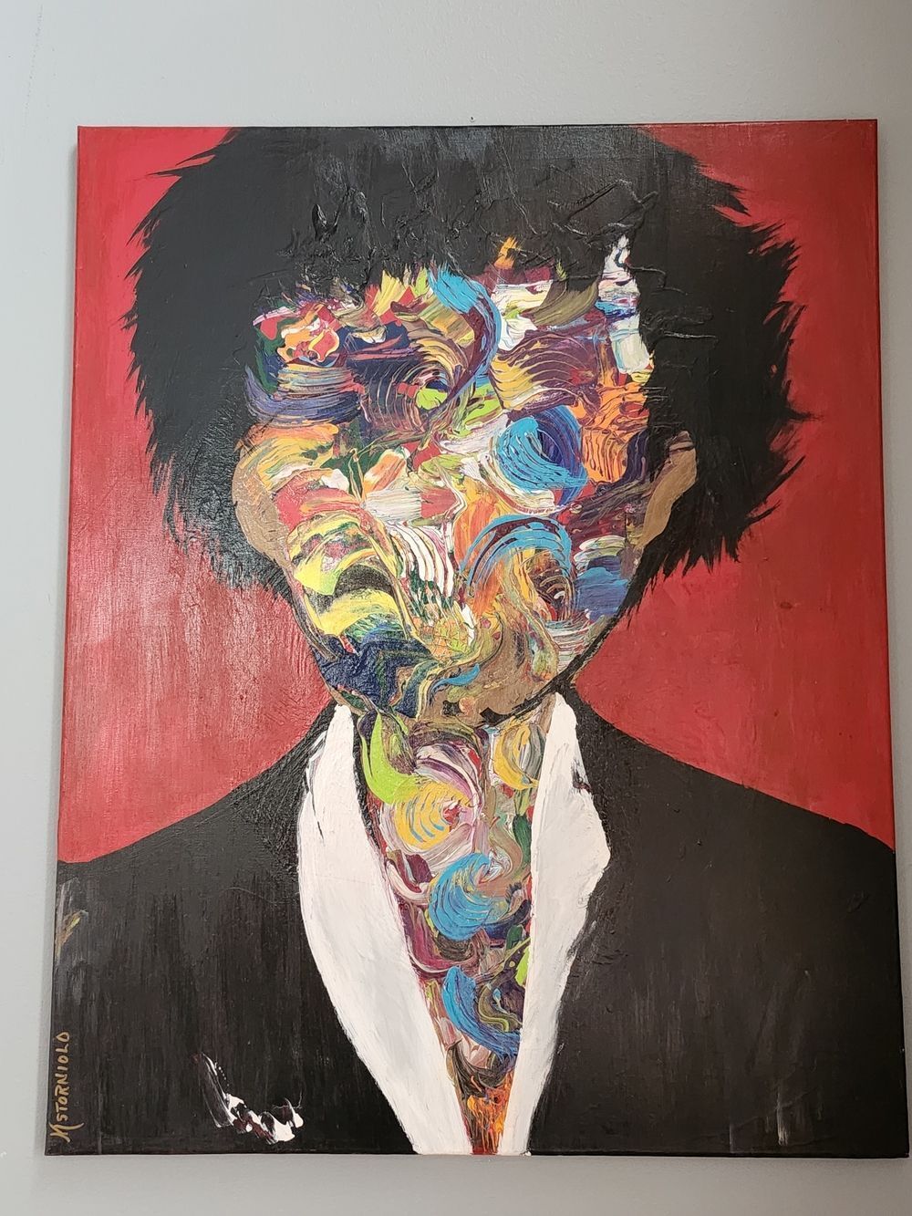 Abstract Multicolor Portrait Canvas Art - Titled Rock Star